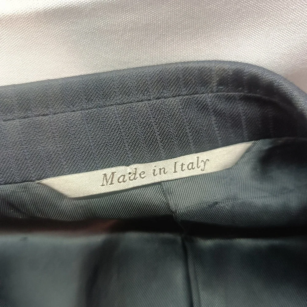 Canali 1934 Mens 54L 44L Pinstripe Wool Blazer Jacket Made in Italy Navy‎ Blue